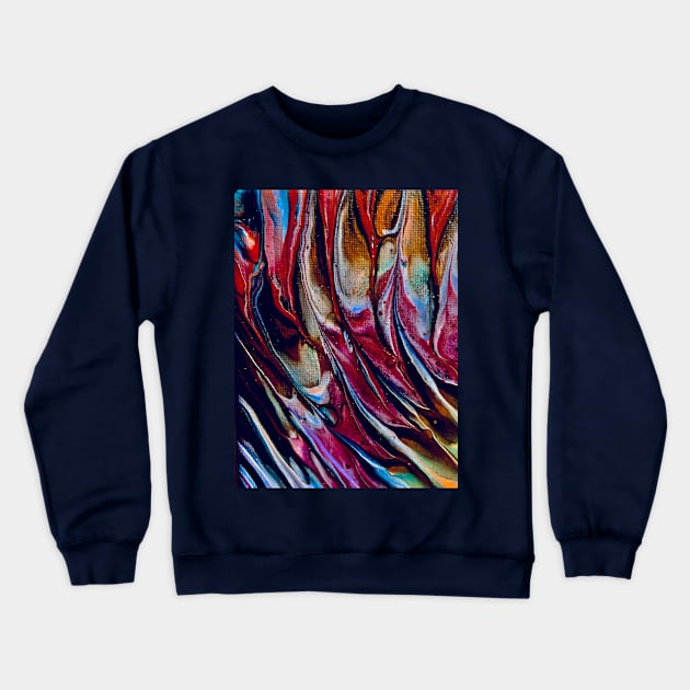 Colorful acrylic abstract pouring art Crewneck Sweatshirt by baksuart